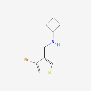 molecular formula C9H12BrNS B13207497 N-[(4-Bromothiophen-3-yl)methyl]cyclobutanamine 