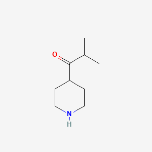 molecular formula C9H17NO B13207531 2-Methyl-1-(piperidin-4-YL)propan-1-one 