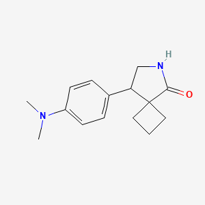 molecular formula C15H20N2O B13207579 8-[4-(Dimethylamino)phenyl]-6-azaspiro[3.4]octan-5-one 