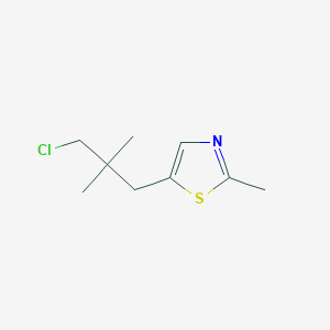 molecular formula C9H14ClNS B13207582 5-(3-Chloro-2,2-dimethylpropyl)-2-methyl-1,3-thiazole 