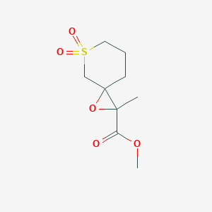 molecular formula C9H14O5S B13207588 Methyl 2-methyl-7,7-dioxo-1-oxa-7lambda6-thiaspiro[2.5]octane-2-carboxylate 