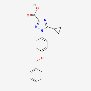 molecular formula C19H17N3O3 B13207589 1-[4-(Benzyloxy)phenyl]-5-cyclopropyl-1H-1,2,4-triazole-3-carboxylic acid 