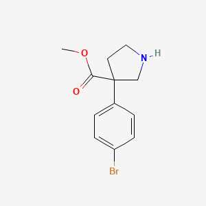 molecular formula C12H14BrNO2 B13207604 Methyl 3-(4-bromophenyl)pyrrolidine-3-carboxylate 