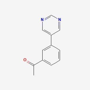 molecular formula C12H10N2O B13207727 1-[3-(5-Pyrimidinyl)phenyl]ethanone 