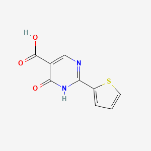 molecular formula C9H6N2O3S B13207745 6-Oxo-2-(thiophen-2-yl)-1,6-dihydropyrimidine-5-carboxylic acid 