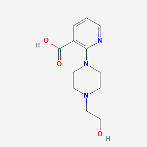 molecular formula C12H17N3O3 B1320778 2-[4-(2-Hydroxyethyl)-1-piperazinyl]nicotinic acid CAS No. 111855-51-7