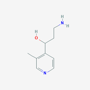 molecular formula C9H14N2O B13207816 3-Amino-1-(3-methylpyridin-4-yl)propan-1-ol 