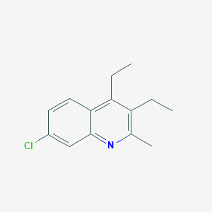 molecular formula C14H16ClN B13207818 7-Chloro-3,4-diethyl-2-methylquinoline 