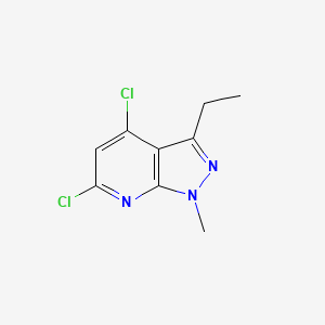 molecular formula C9H9Cl2N3 B13207823 4,6-Dichloro-3-ethyl-1-methyl-1H-pyrazolo[3,4-b]pyridine 