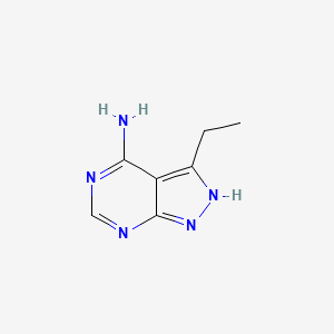 molecular formula C7H9N5 B13207827 3-ethyl-1H-pyrazolo[3,4-d]pyrimidin-4-amine 