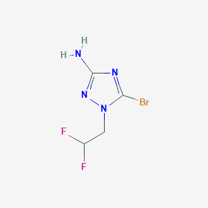 molecular formula C4H5BrF2N4 B13207847 5-Bromo-1-(2,2-difluoroethyl)-1H-1,2,4-triazol-3-amine 