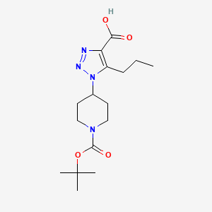 molecular formula C16H26N4O4 B13207874 1-{1-[(tert-butoxy)carbonyl]piperidin-4-yl}-5-propyl-1H-1,2,3-triazole-4-carboxylic acid 