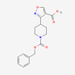 molecular formula C17H18N2O5 B13207877 3-{1-[(Benzyloxy)carbonyl]piperidin-4-yl}-1,2-oxazole-4-carboxylic acid 