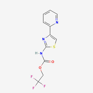 molecular formula C11H8F3N3O2S B13207878 2,2,2-trifluoroethyl N-[4-(pyridin-2-yl)-1,3-thiazol-2-yl]carbamate 