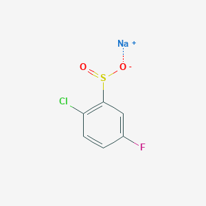 molecular formula C6H3ClFNaO2S B13207891 Sodium 2-chloro-5-fluorobenzene-1-sulfinate 