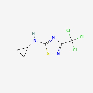 molecular formula C6H6Cl3N3S B13207942 N-Cyclopropyl-3-(trichloromethyl)-1,2,4-thiadiazol-5-amine 