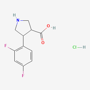 molecular formula C11H12ClF2NO2 B13207964 4-(2,4-Difluorophenyl)pyrrolidine-3-carboxylic acid hydrochloride 