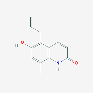 molecular formula C13H13NO2 B132080 6-hydroxy-8-methyl-5-prop-2-enyl-1H-quinolin-2-one CAS No. 156937-56-3