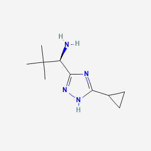 molecular formula C10H18N4 B13208040 (1R)-1-(5-Cyclopropyl-1H-1,2,4-triazol-3-yl)-2,2-dimethylpropan-1-amine 