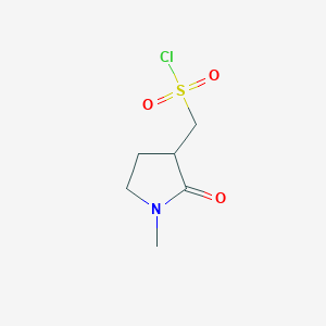 molecular formula C6H10ClNO3S B13208056 (1-Methyl-2-oxopyrrolidin-3-yl)methanesulfonyl chloride 