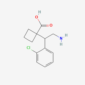 molecular formula C13H16ClNO2 B13208070 1-[2-Amino-1-(2-chlorophenyl)ethyl]cyclobutane-1-carboxylic acid 