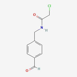 molecular formula C10H10ClNO2 B13208086 2-Chloro-N-[(4-formylphenyl)methyl]acetamide 