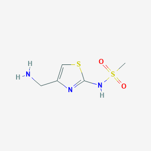 molecular formula C5H9N3O2S2 B13208098 N-[4-(Aminomethyl)-1,3-thiazol-2-yl]methanesulfonamide 