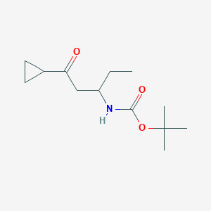 molecular formula C13H23NO3 B13208164 tert-Butyl N-(1-cyclopropyl-1-oxopentan-3-yl)carbamate 
