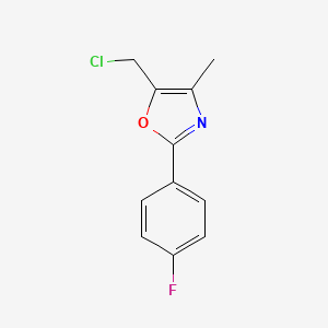 molecular formula C11H9ClFNO B13208187 5-(Chloromethyl)-2-(4-fluorophenyl)-4-methyl-1,3-oxazole 