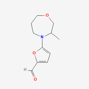 molecular formula C11H15NO3 B13208212 5-(3-Methyl-1,4-oxazepan-4-yl)furan-2-carbaldehyde 