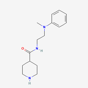 molecular formula C15H23N3O B13208227 N-{2-[Methyl(phenyl)amino]ethyl}piperidine-4-carboxamide 