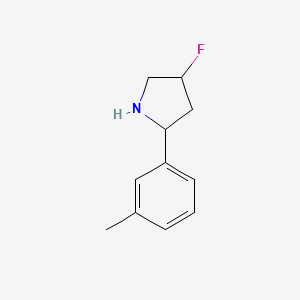 molecular formula C11H14FN B13208230 4-Fluoro-2-(3-methylphenyl)pyrrolidine 