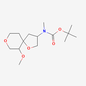 molecular formula C15H27NO5 B13208278 tert-Butyl N-{6-methoxy-1,8-dioxaspiro[4.5]decan-3-yl}-N-methylcarbamate 