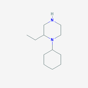 molecular formula C12H24N2 B13208391 1-Cyclohexyl-2-ethylpiperazine 