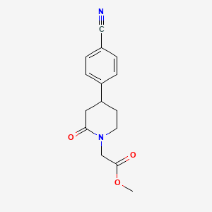 molecular formula C15H16N2O3 B13208414 Methyl 2-[4-(4-cyanophenyl)-2-oxopiperidin-1-yl]acetate 