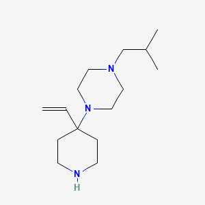 molecular formula C15H29N3 B13208434 1-(4-Ethenylpiperidin-4-yl)-4-(2-methylpropyl)piperazine 