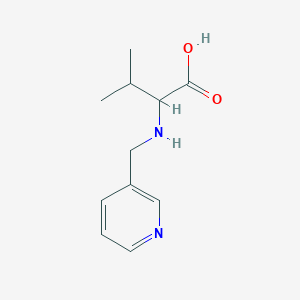 molecular formula C11H16N2O2 B13208441 3-Methyl-2-[(pyridin-3-ylmethyl)amino]butanoic acid CAS No. 1396962-65-4
