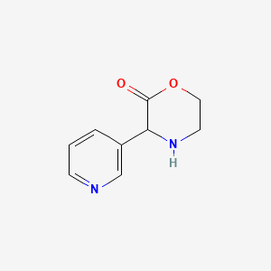 molecular formula C9H10N2O2 B13208449 3-(Pyridin-3-yl)morpholin-2-one 