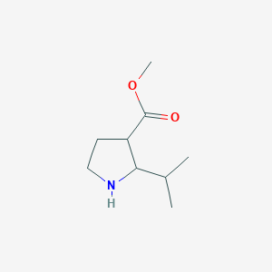 molecular formula C9H17NO2 B13208497 Methyl 2-(propan-2-yl)pyrrolidine-3-carboxylate 