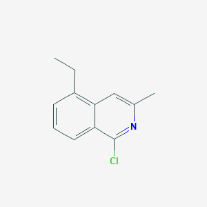 molecular formula C12H12ClN B13208503 1-Chloro-5-ethyl-3-methylisoquinoline 