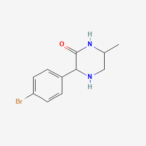 molecular formula C11H13BrN2O B13208509 3-(4-Bromophenyl)-6-methylpiperazin-2-one 