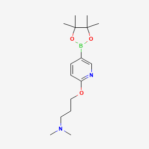 molecular formula C16H27BN2O3 B1320852 N,N-Dimethyl-3-((5-(4,4,5,5-tetramethyl-1,3,2-dioxaborolan-2-yl)pyridin-2-yl)oxy)propan-1-amine CAS No. 918643-56-8