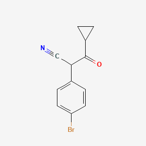 molecular formula C12H10BrNO B13208533 2-(4-Bromophenyl)-3-cyclopropyl-3-oxopropanenitrile 
