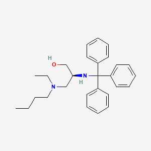 molecular formula C28H36N2O B13208536 (2S)-3-[Butyl(ethyl)amino]-2-[(triphenylmethyl)amino]propan-1-ol 