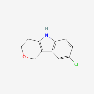 molecular formula C11H10ClNO B13208543 8-Chloro-1H,3H,4H,5H-pyrano[4,3-B]indole 