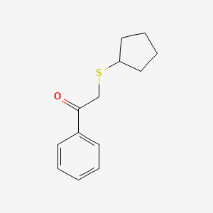 molecular formula C13H16OS B13208575 2-(Cyclopentylsulfanyl)-1-phenylethan-1-one 