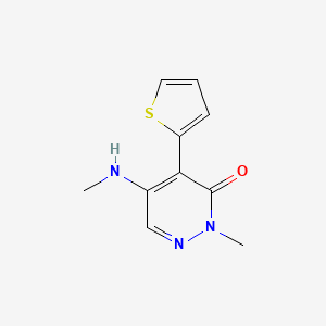 molecular formula C10H11N3OS B13208599 2-Methyl-5-(methylamino)-4-(thiophen-2-yl)-2,3-dihydropyridazin-3-one 
