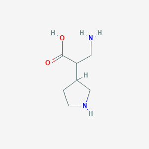 molecular formula C7H14N2O2 B13208614 3-Amino-2-(pyrrolidin-3-yl)propanoic acid 