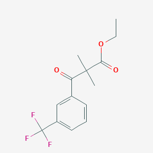 molecular formula C14H15F3O3 B13208622 Ethyl 2,2-dimethyl-3-oxo-3-[3-(trifluoromethyl)phenyl]propanoate 