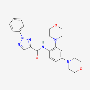 molecular formula C23H26N6O3 B13208675 N-[2,4-bis(morpholin-4-yl)phenyl]-2-phenyl-2H-1,2,3-triazole-4-carboxamide 
